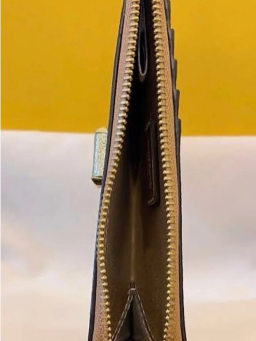 Jimmy Choo Gold Leather Card Case